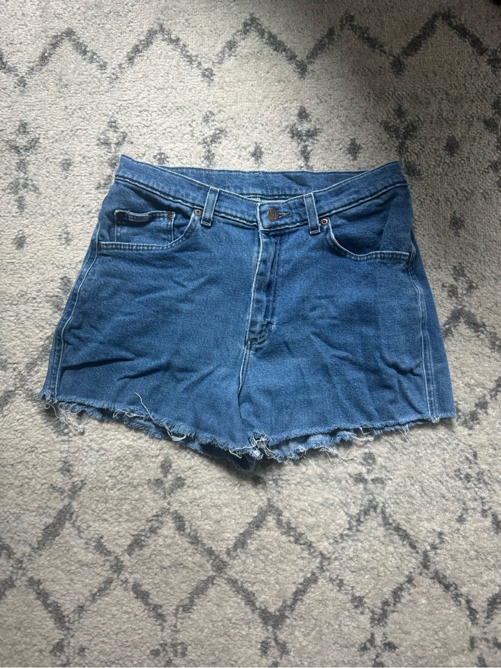 Lee Blue Raw-Hem Denim Shorts
